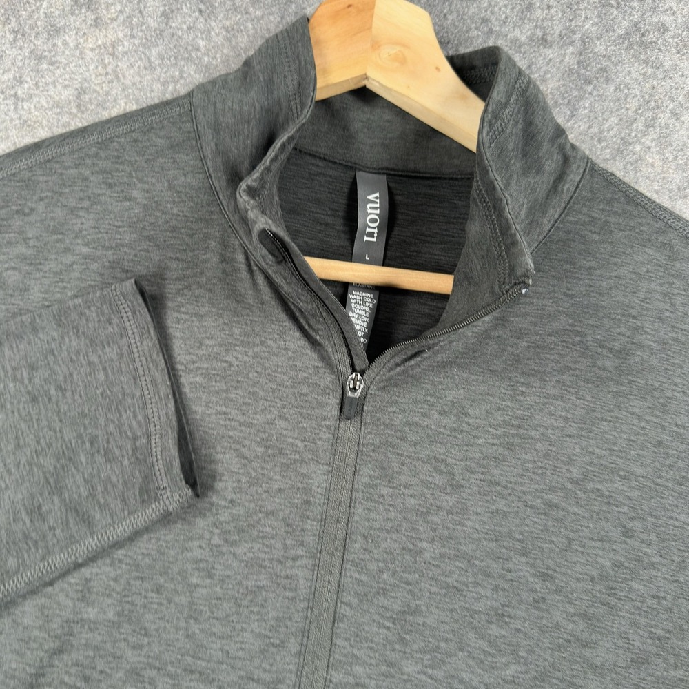 Vuori Ease Performance Half Zip Pullover Mens Large Gray Lightweight Long Sleeve